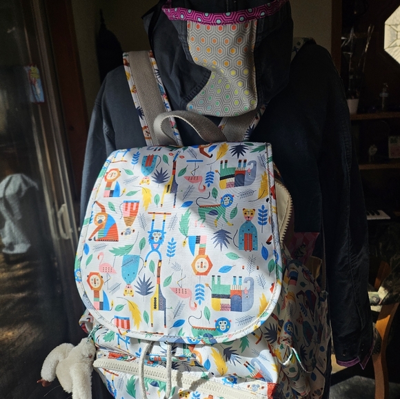 Kipling Diaper Bag Backpack with monkeys, jungle theme Bundle of Love rare - Picture 7 of 16